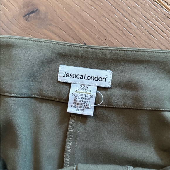 Jessica London Women's Light Tan Wide-Leg Trousers - Picture 3 of 9